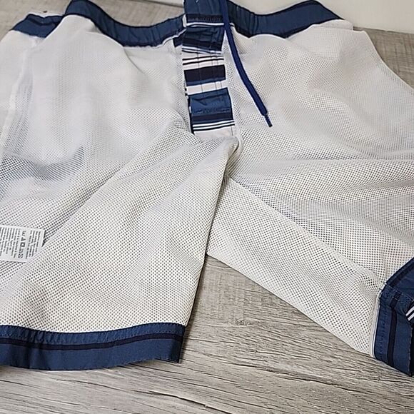 J‎ Crew Flex Board Swim Trunks Men's 33 Blue Stripe Double Drawstring Classic - Picture 8 of 12